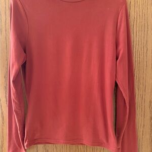 Classic Long Sleeve Crewneck Top in Rust